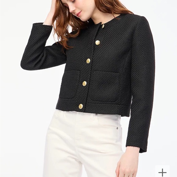 NWT J. Crew Factory Tweed Lady Jacket in Black, size 00 - Picture 7 of 7